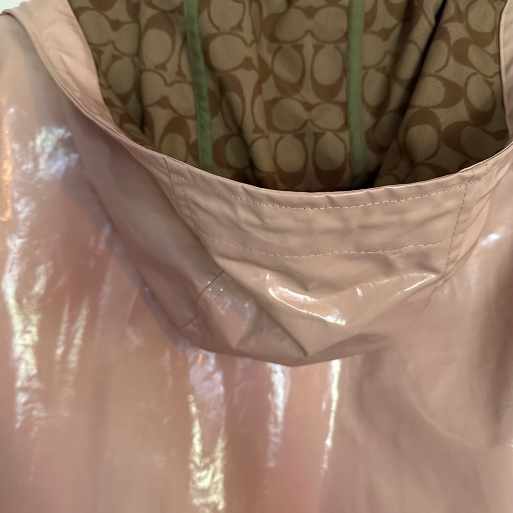 Coach Shiny Tan Hooded Raincoat - Picture 3 of 13